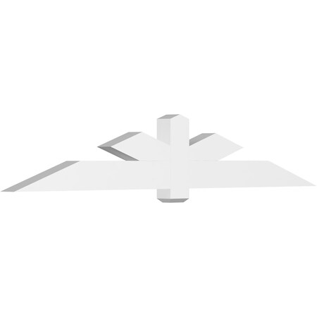 Ekena Millwork Kennewick Architectural Grade PVC Gable Bracket, 96"W x 16"H x 4"D x 6"F, 4/12 Pitch GBP096X16X0406KEN00